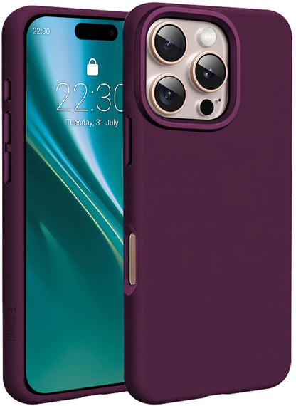 Coque MagSafe pour Apple iPhone 16 Pro, Etteri, Silicone Mag, Bordeaux