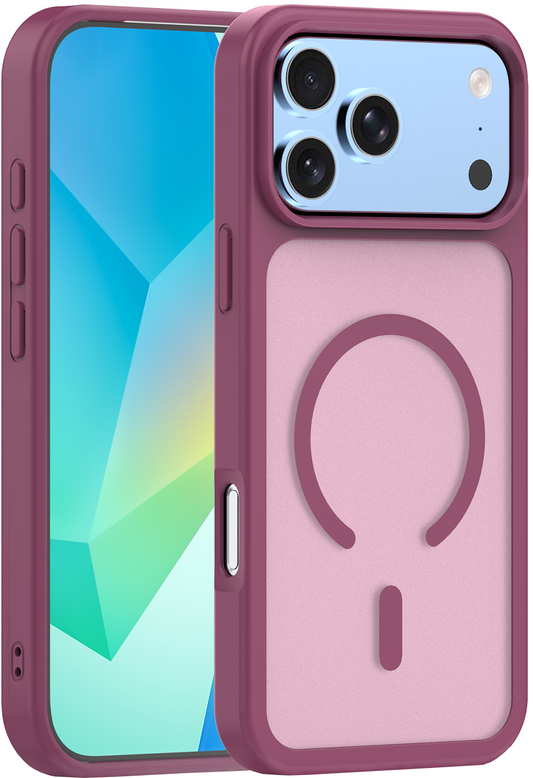 Coque MagSafe pour Apple iPhone 18 Pro Max / 17 Pro Max, OEM, Mag Matt Big Hole, Bordeaux