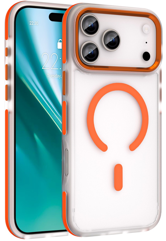 MagSafe Case for Apple iPhone 18 Pro / 17 Pro, Etteri, Icy Mag, Orange