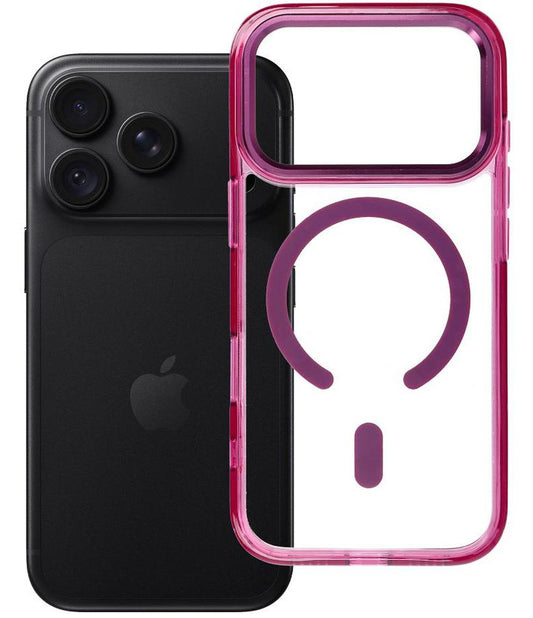 Coque MagSafe pour Apple iPhone 18 Pro / iPhone 17 Pro, OEM, Frame Clear Hybrid, bordeaux