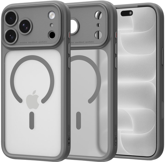 Coque MagSafe pour Apple iPhone 18 Pro Max / 17 Pro Max, Tech-Protect, MagPeak CC, gris mat