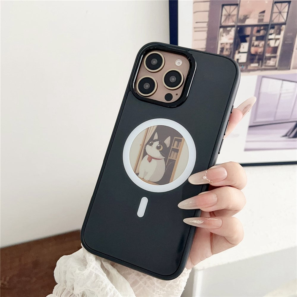 Coque MagSafe pour Apple iPhone 14 Pro Max, OEM, Écran Rond Smart E-Ink, Noir