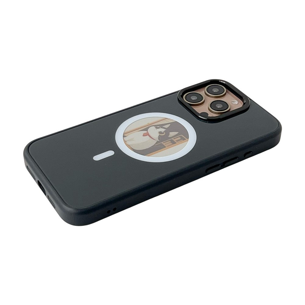 Coque MagSafe pour Apple iPhone 15 Pro Max, OEM, Écran Rond Smart E-Ink, Noire