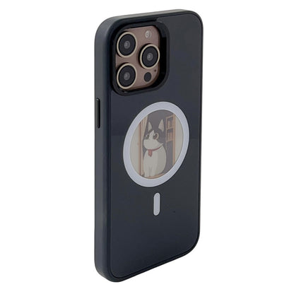 Coque MagSafe pour Apple iPhone 14 Pro Max, OEM, Écran Rond Smart E-Ink, Noir
