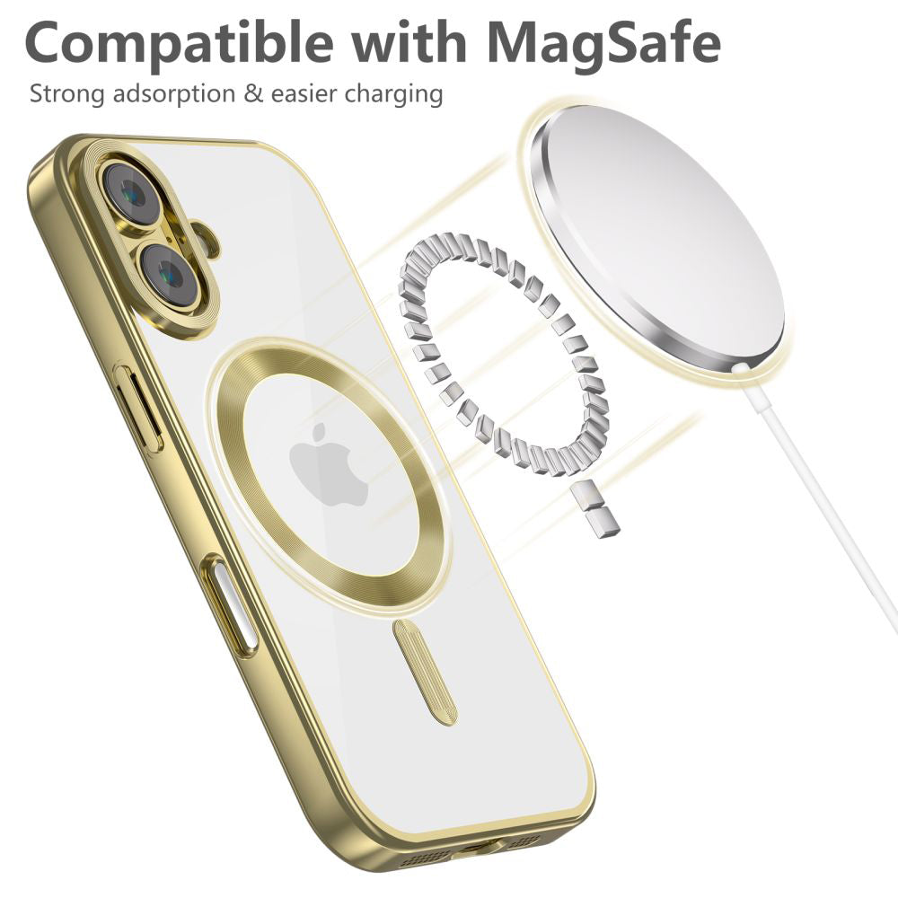 Étui MagSafe pour Apple iPhone 16, Tech-Protect, Magflex Satin, Or 