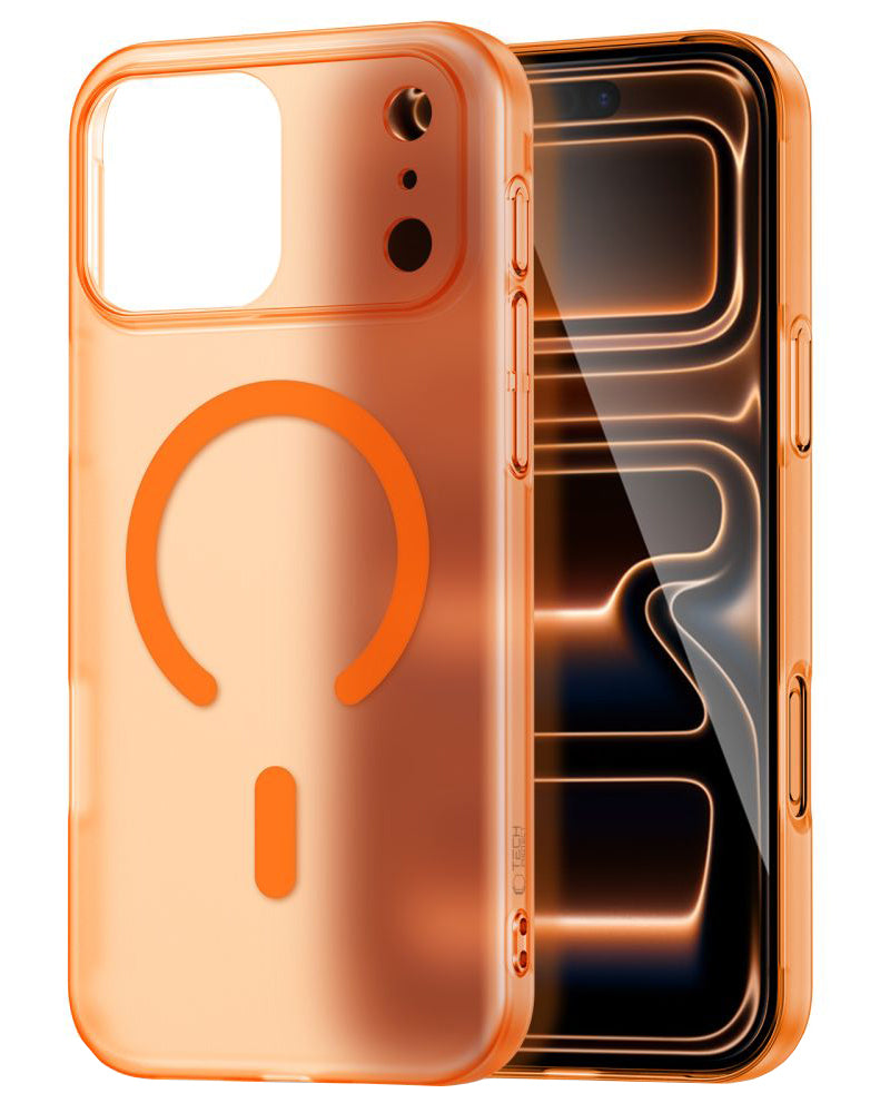 Coque MagSafe pour Apple iPhone 17 Pro Max, Tech-Protect, MagSlim, Orange Mat