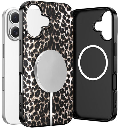 Coque MagSafe pour Apple iPhone 17, Tech-Protect, Lamano Leopard, Noire