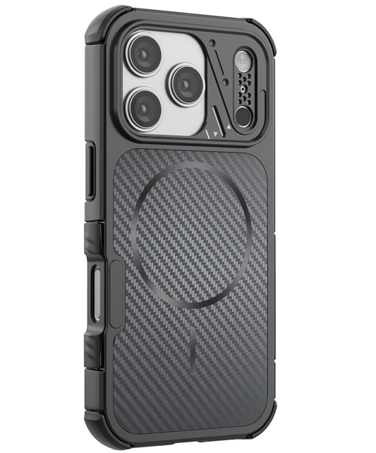 Coque MagSafe pour Apple iPhone 18 Pro Max / 17 Pro Max, OEM, Protection en carbone et aux coins, Noire