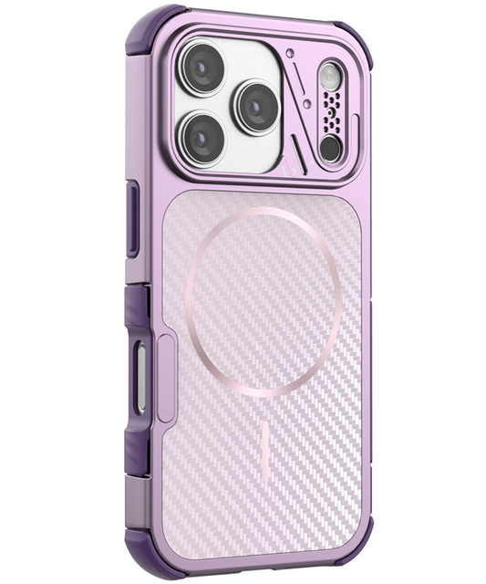 Coque MagSafe pour Apple iPhone 18 Pro / 17 Pro, OEM, Protection en carbone et coins, Violet