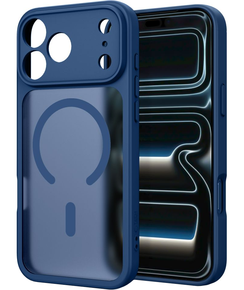 Coque MagSafe pour Apple iPhone 18 Pro / 17 Pro, Tech-Protect, BasicMag, Bleu Marine Mat