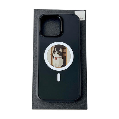 Coque MagSafe pour Apple iPhone 15 Pro Max, OEM, Écran Rond Smart E-Ink, Noire