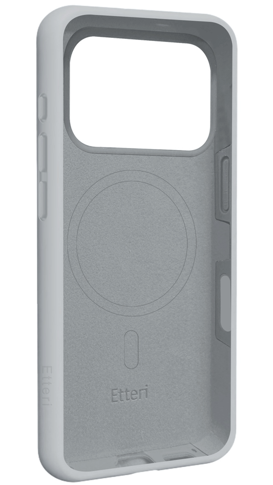 Coque MagSafe pour Apple iPhone 18 Pro Max / 17 Pro Max, Etteri, Silicone Mag, Gris