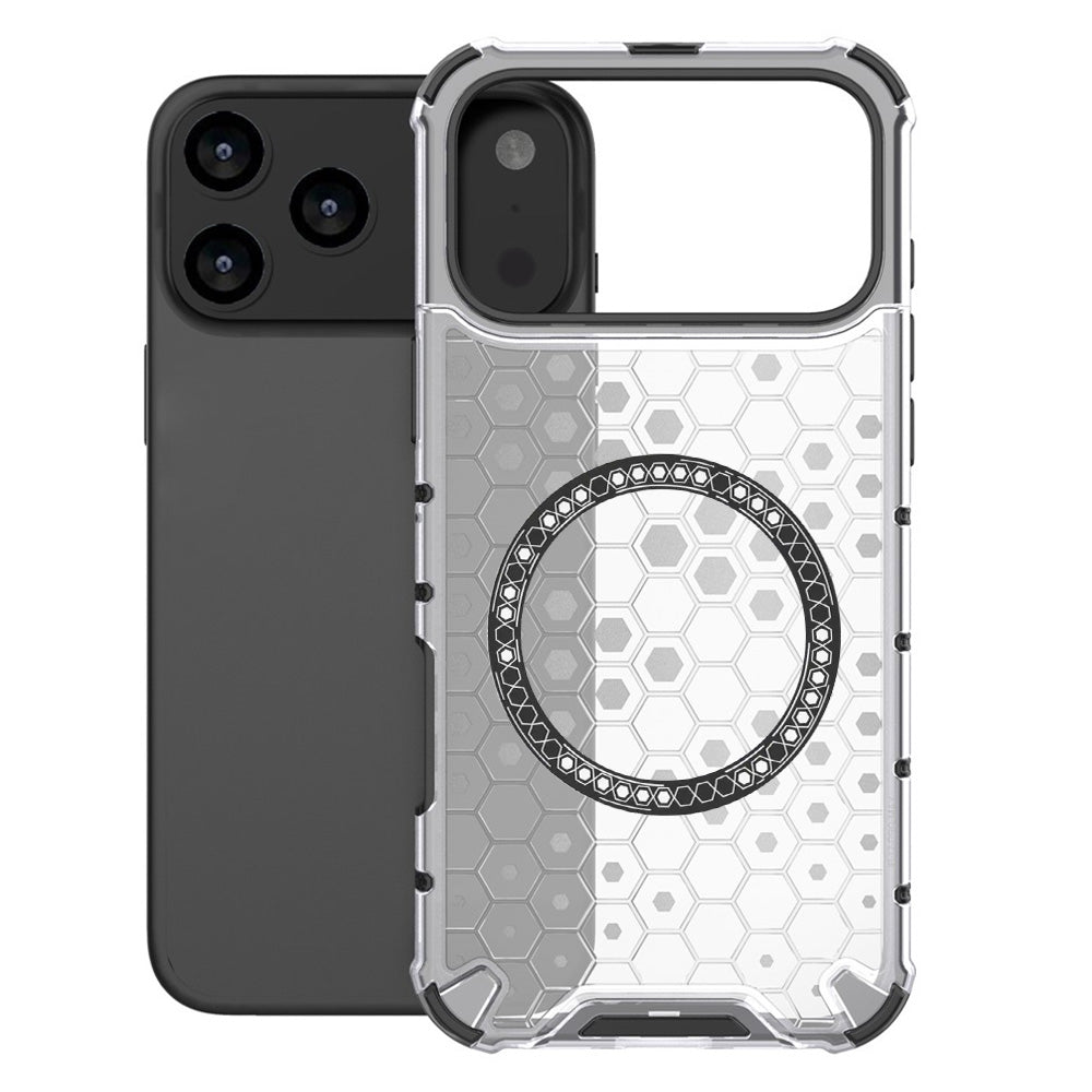 Coque MagSafe pour Apple iPhone 17 Pro Max, Techsuit, HoneyComb Shield, Blanche