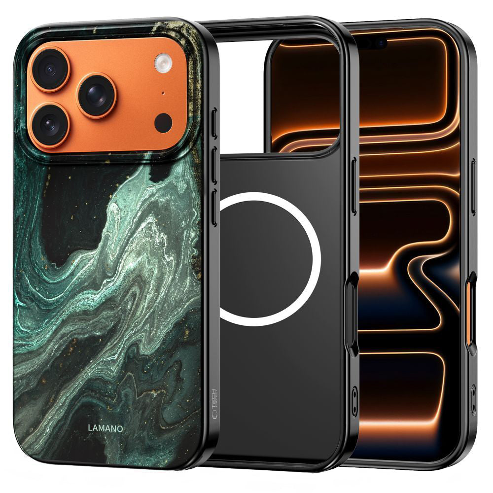 Coque MagSafe pour Apple iPhone 17 Pro Max, Tech-Protect, Lamano Aura, Vert