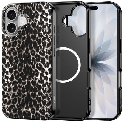 Coque MagSafe pour Apple iPhone 17, Tech-Protect, Lamano Leopard, Noire