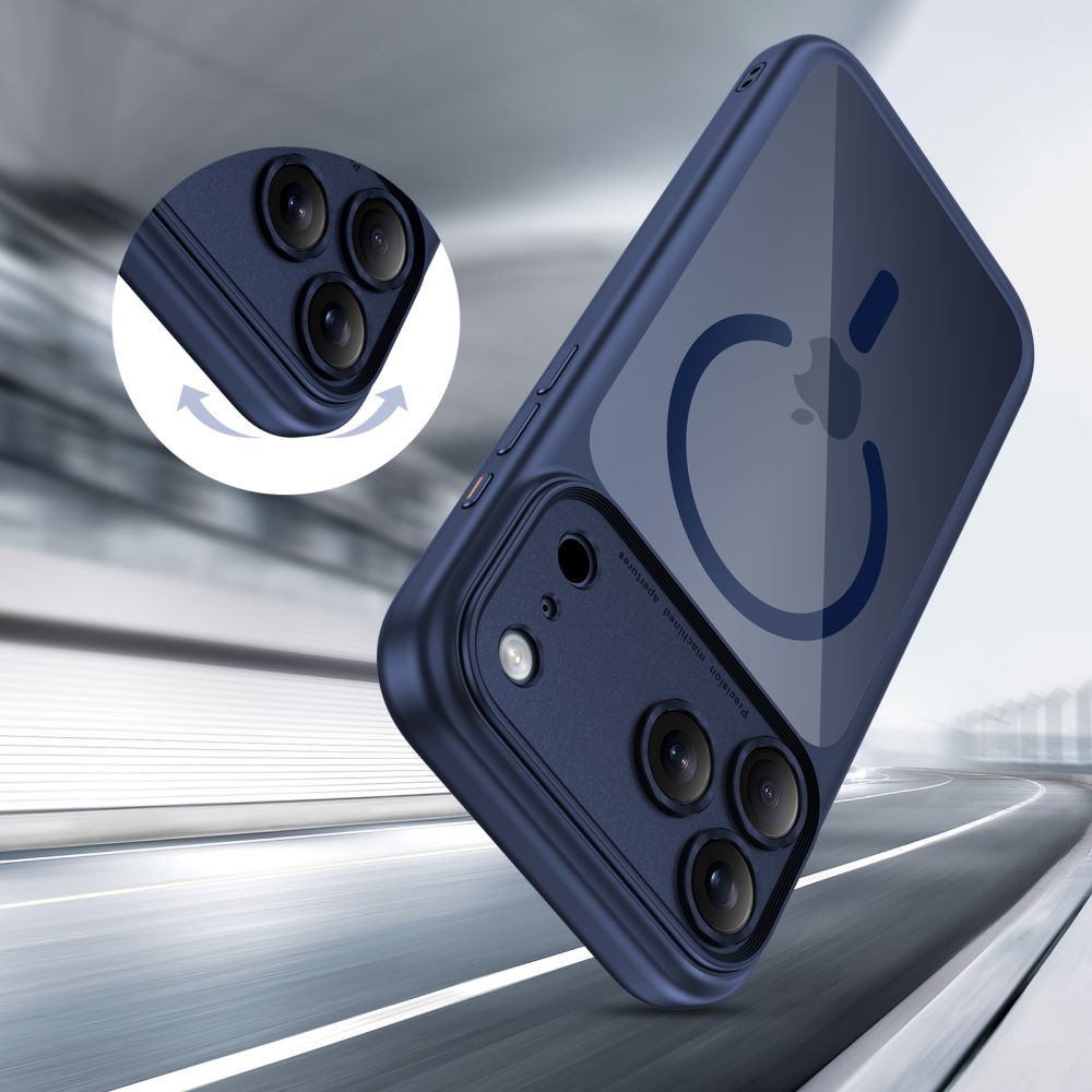 Coque MagSafe pour Apple iPhone 17 Pro Max, Tech-Protect, MagPeak, Bleu Marine