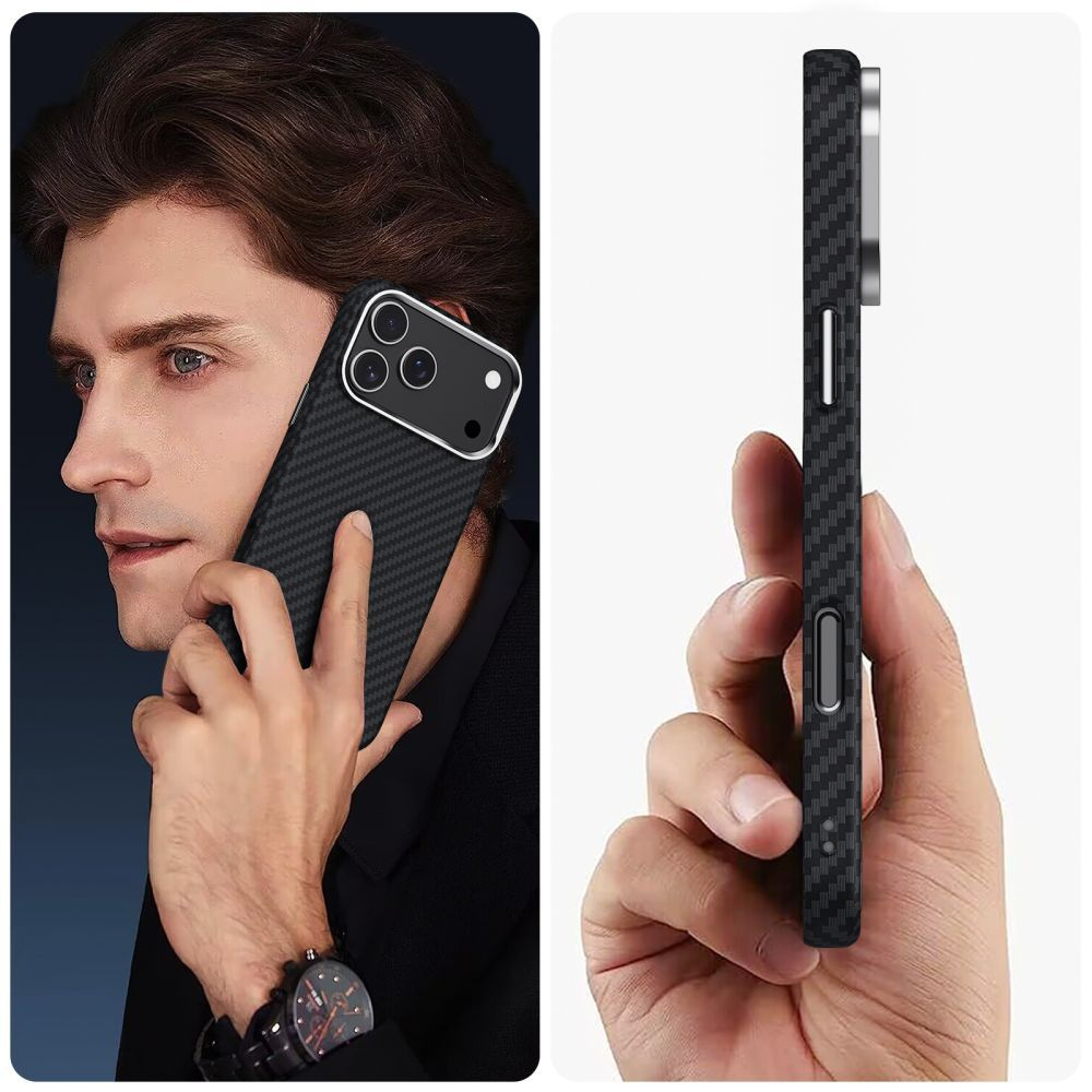 Coque MagSafe pour Apple iPhone 17 Pro Max, Tech-Protect, Ion Carbon, Noire