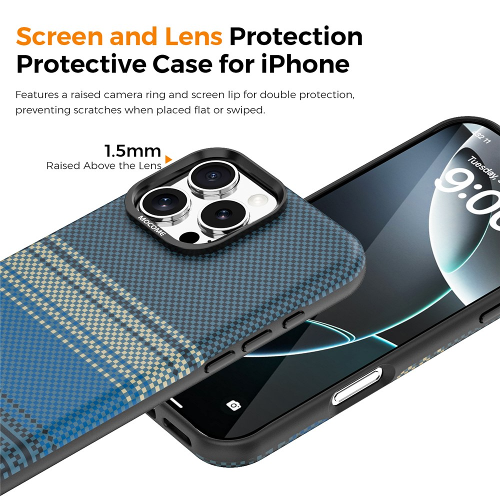 Coque MagSafe pour Apple iPhone 16 Pro Max, OEM, Gradient Rainbow, Bleu marine