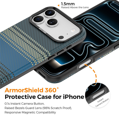 Coque MagSafe pour Apple iPhone 17 Pro Max, OEM, Gradient Rainbow, Bleu marine