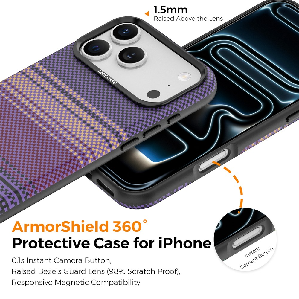 Coque MagSafe pour Apple iPhone 17 Pro Max, OEM, Gradient Rainbow, Violet