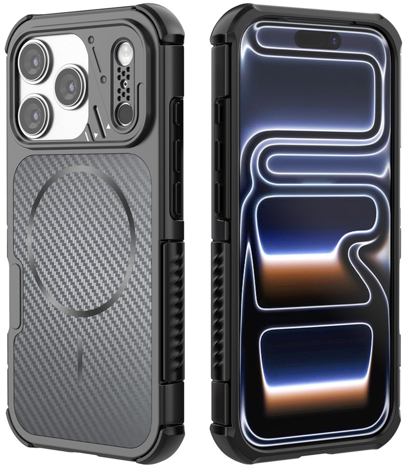 MagSafe Case for Apple iPhone 18 Pro / 17 Pro, OEM, Carbon and Corner Protection, Black