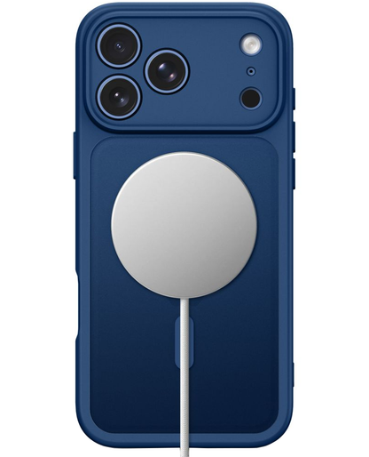 Coque MagSafe pour Apple iPhone 18 Pro / 17 Pro, Tech-Protect, BasicMag, Bleu Marine Mat