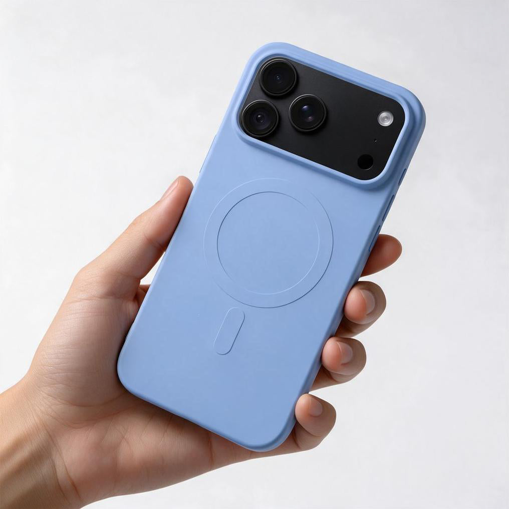 Coque MagSafe pour Apple iPhone 18 Pro Max / 17 Pro Max, OEM, Silicone Mag (Big Hole), bleu