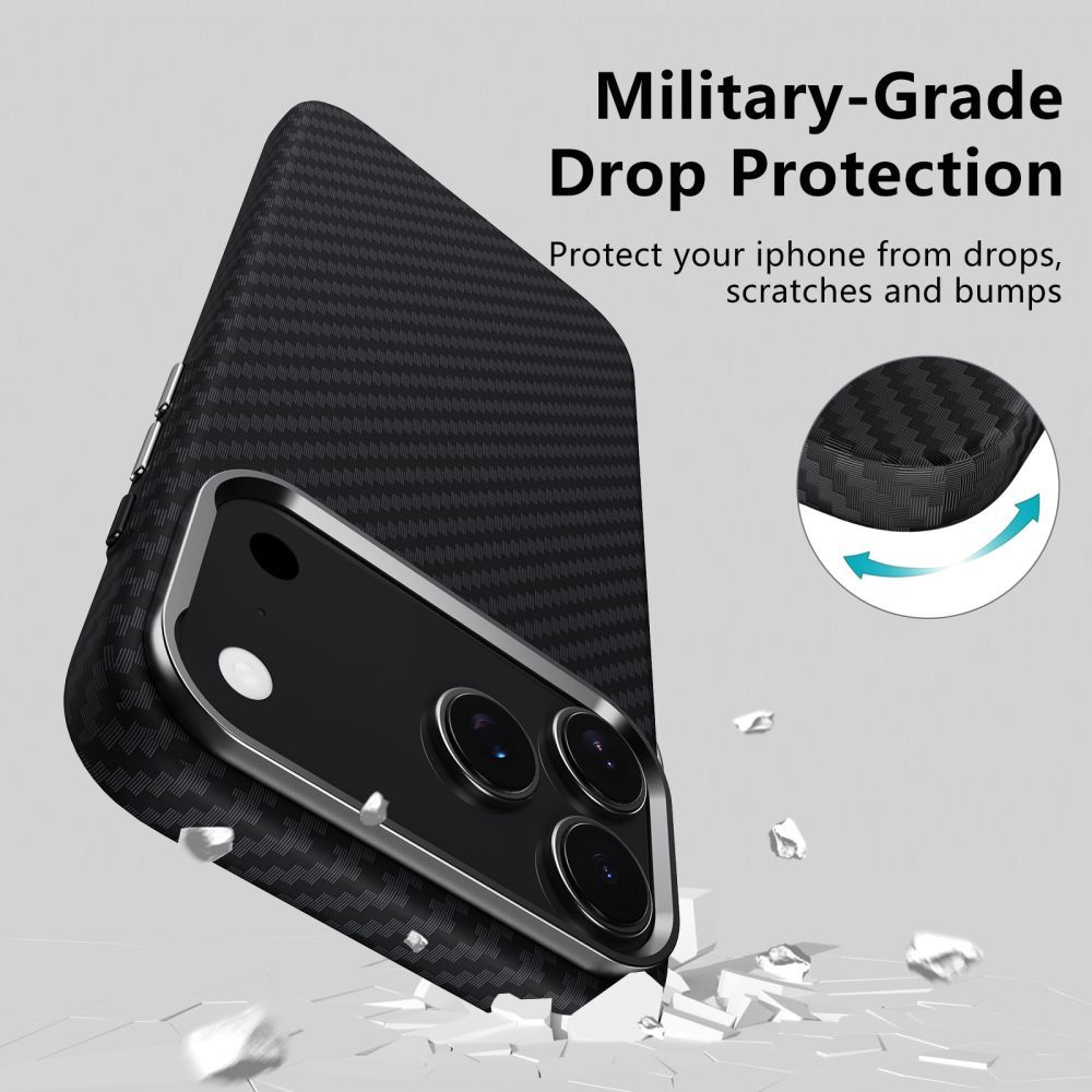 Coque MagSafe pour Apple iPhone 17 Pro Max, Tech-Protect, Ion Carbon, Noire