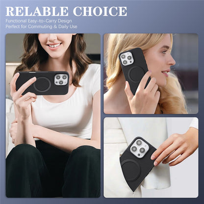 Coque MagSafe pour Apple iPhone 16 Pro Max, OEM, Anneau Métallique en Carbone, Noire