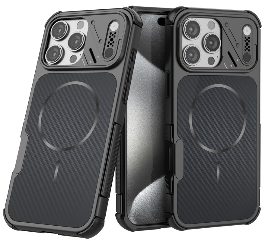 MagSafe Case for Apple iPhone 16 Pro Max, OEM, Carbon and Corner Protection, Black