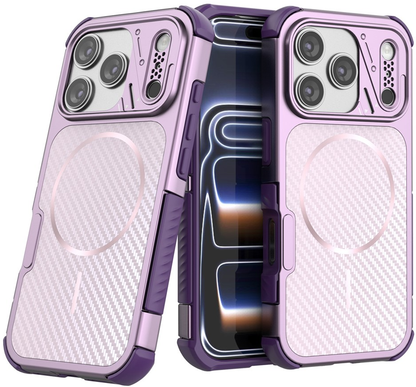 Coque MagSafe pour Apple iPhone 18 Pro / 17 Pro, OEM, Protection en carbone et coins, Violet
