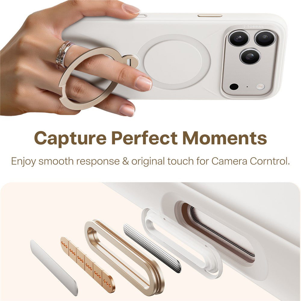 Étui MagSafe pour Apple iPhone 17 Pro, Torras, QPRO Silicone, Blanc