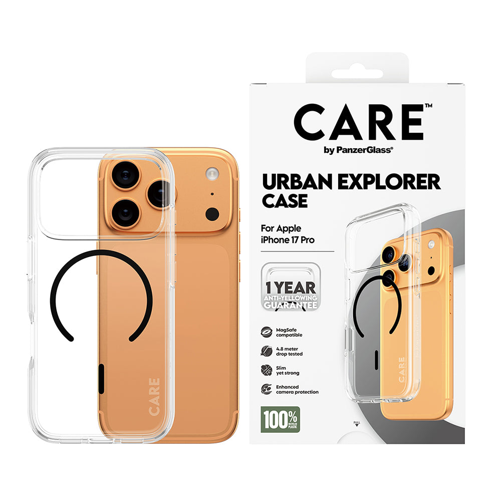 MagSafe Case for Apple iPhone 17 Pro, PanzerGlass, Urban Explorer Care, White Transparent, Resealed