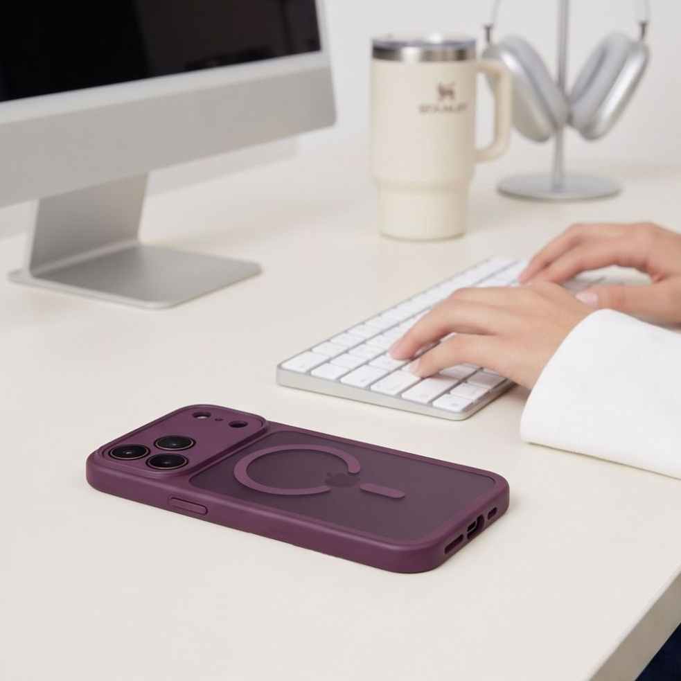 Coque MagSafe pour Apple iPhone 18 Pro / 17 Pro, Tech-Protect, BasicMag, Rouge Mat
