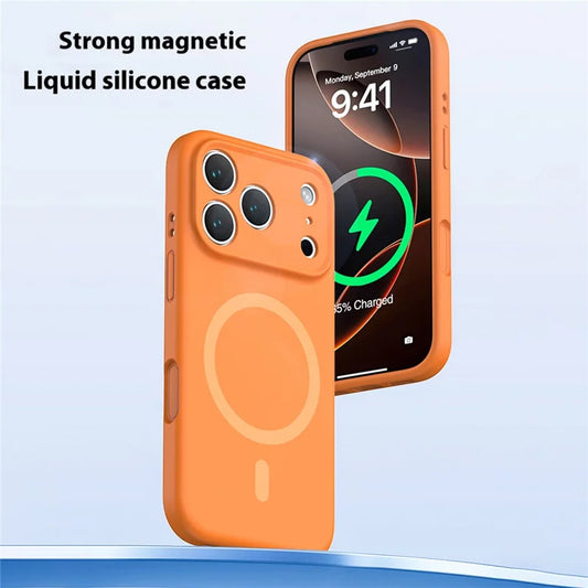 Coque MagSafe pour Apple iPhone 17 Pro, OEM, Silicone Liquide, Noire
