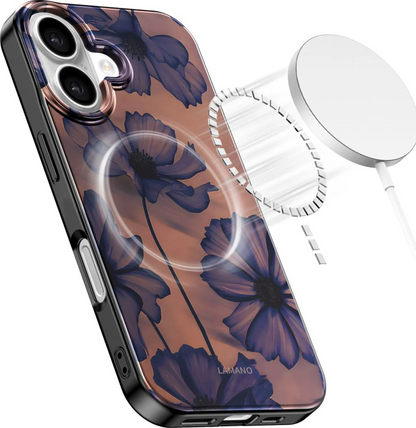 MagSafe Case for Apple iPhone 16, Tech-Protect, Lamano Velvet Night, Black