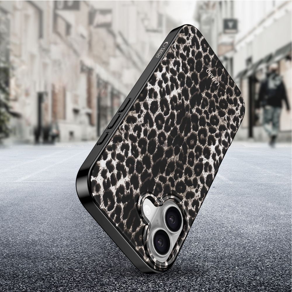 Coque MagSafe pour Apple iPhone 17, Tech-Protect, Lamano Leopard, Noire