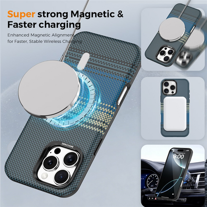 Coque MagSafe pour Apple iPhone 16 Pro Max, OEM, Gradient Rainbow, Bleu marine