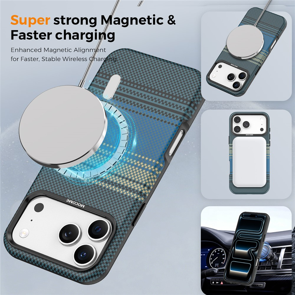 Coque MagSafe pour Apple iPhone 17 Pro Max, OEM, Gradient Rainbow, Bleu marine