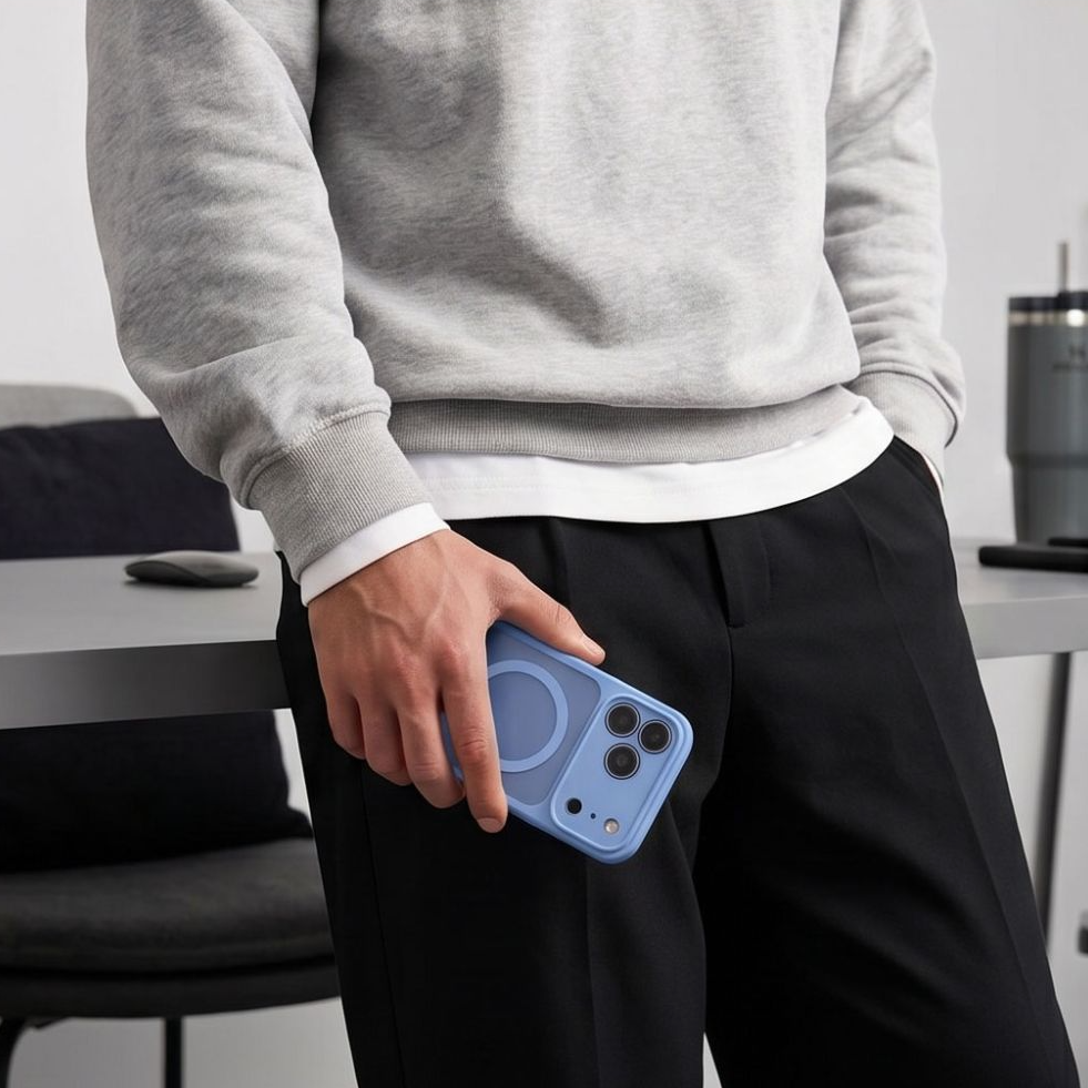 Coque MagSafe pour Apple iPhone 18 Pro / 17 Pro, Tech-Protect, BasicMag, Bleu Mat
