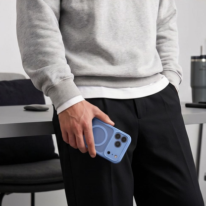 Coque MagSafe pour Apple iPhone 18 Pro / 17 Pro, Tech-Protect, BasicMag, Bleu Mat