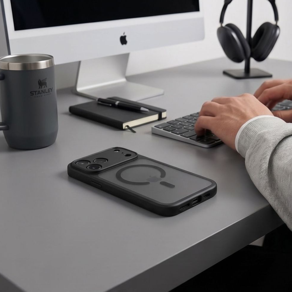 Coque MagSafe pour Apple iPhone 18 Pro / 17 Pro, Tech-Protect, BasicMag, Noir Mat