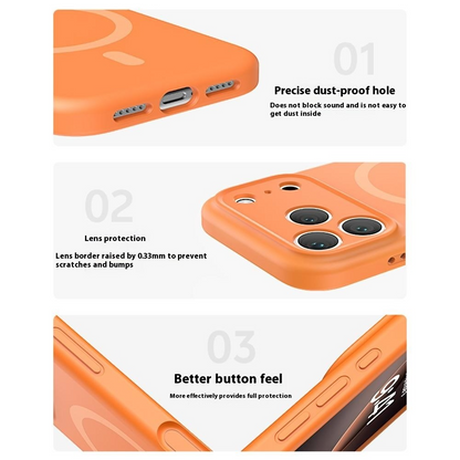 Coque MagSafe pour Apple iPhone 17 Pro, OEM, Silicone Liquide, Orange