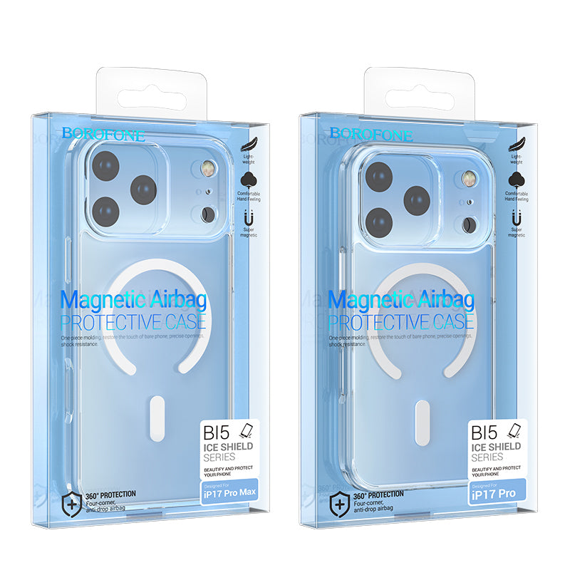 Coque MagSafe pour Apple iPhone 17 Pro, Borofone, BI5 Ice Shield, Transparente