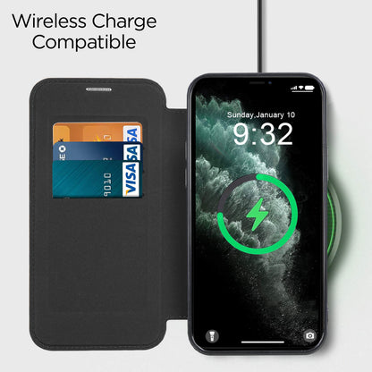 Coque MagSafe pour Apple iPhone 11 Pro Max, Techsuit, SmartMag Book, Vert
