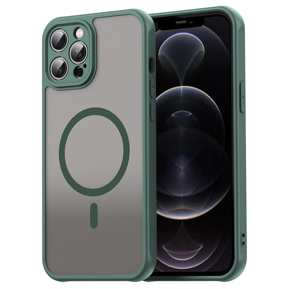 MagSafe Case for Apple iPhone 12 Pro Max, Techsuit, HaloFrost II, Green