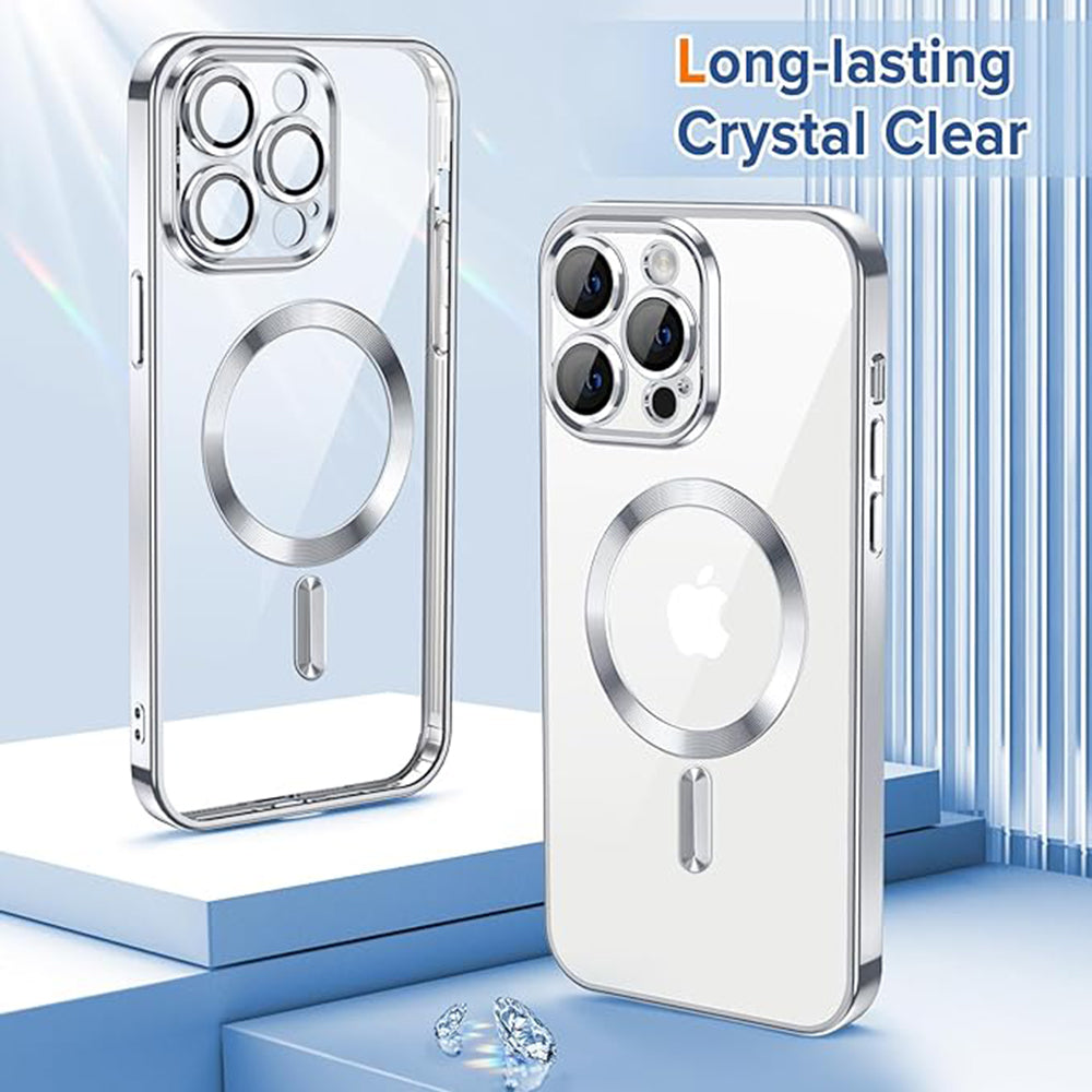 Coque MagSafe pour Apple iPhone 12 Pro Max, Techsuit, Luxury Crystal, Argentée