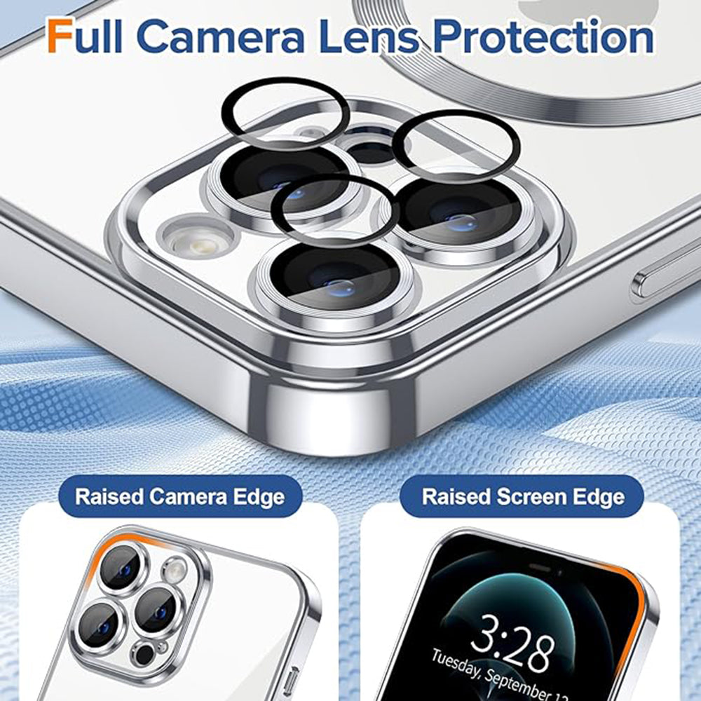 Coque MagSafe pour Apple iPhone 12 Pro Max, Techsuit, Luxury Crystal, Argentée