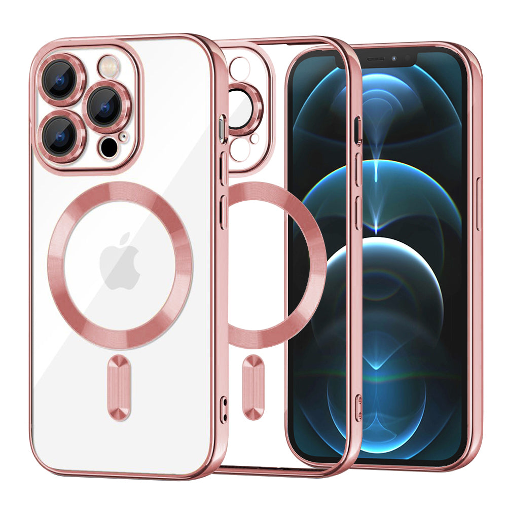 Coque MagSafe pour Apple iPhone 12 Pro Max, Techsuit, Luxury Crystal, Rose