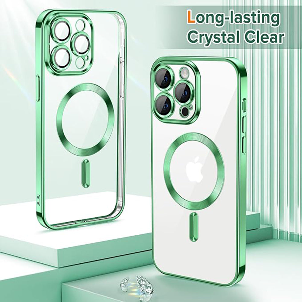 Coque MagSafe pour Apple iPhone 12 Pro Max, Techsuit, Luxury Crystal, Vert Clair